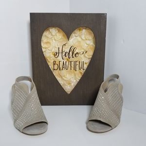 Via Spiga Suede Heels w/Rhinestones